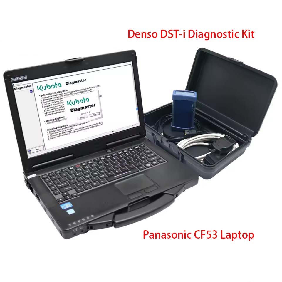 KUBOTA Diagmaster DIAGNOSTIC KIT DST-i Diagnostic Tester With Original Factory Kubota Software 2026 V5.444 for Kubota Diagmaster Agricultural Machinery Plus Panasonic CF54 Laptop Ready to Use