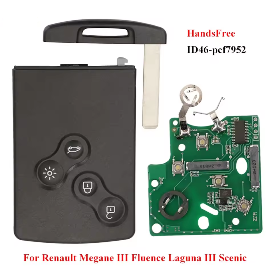 Keyless 433Mhz ID46-PCF7952A for Renault key Megane 3 key Laguna 3 key Scenic Key Fluence Key Laguna iii key Megane III card