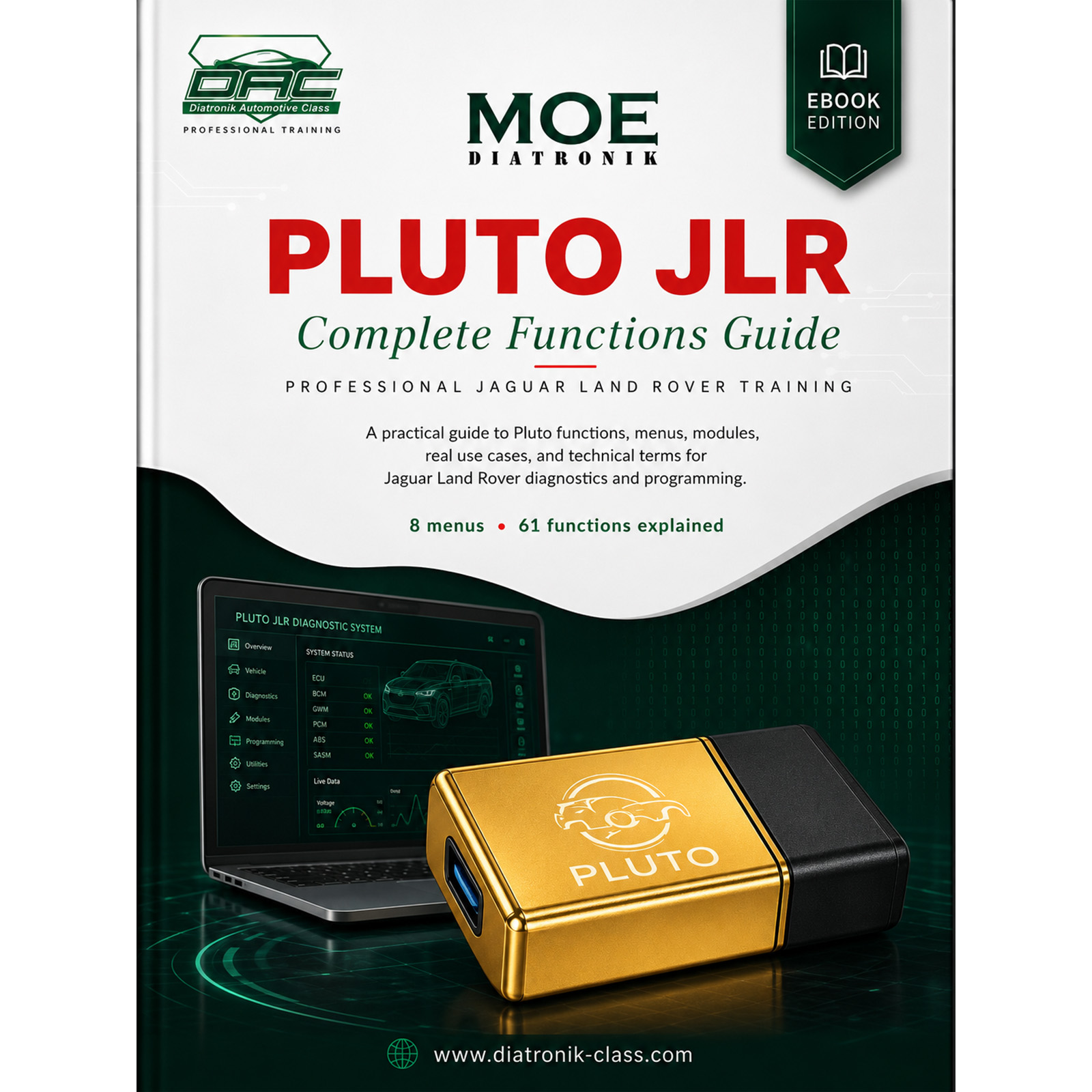 Pluto JLR Complete Functions Guide Professional Jaguar Land Rover Training Online E-Book By MOE Diatronik