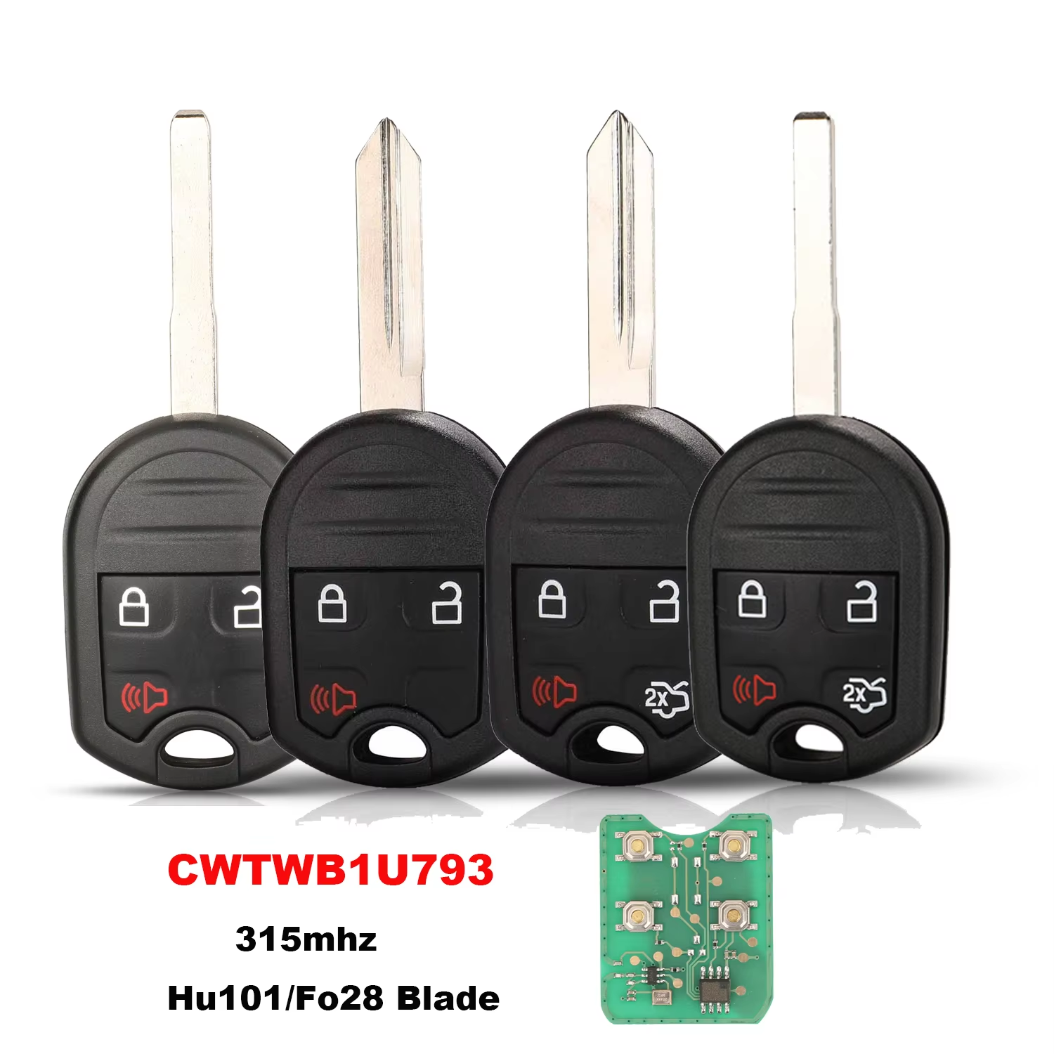 Remote Car Key Fob For Ford Expedition Explorer Taurus Flex 315 MHz With 4D63-80bit Chip FCCID: CWTWB1U793/OUCD6000022